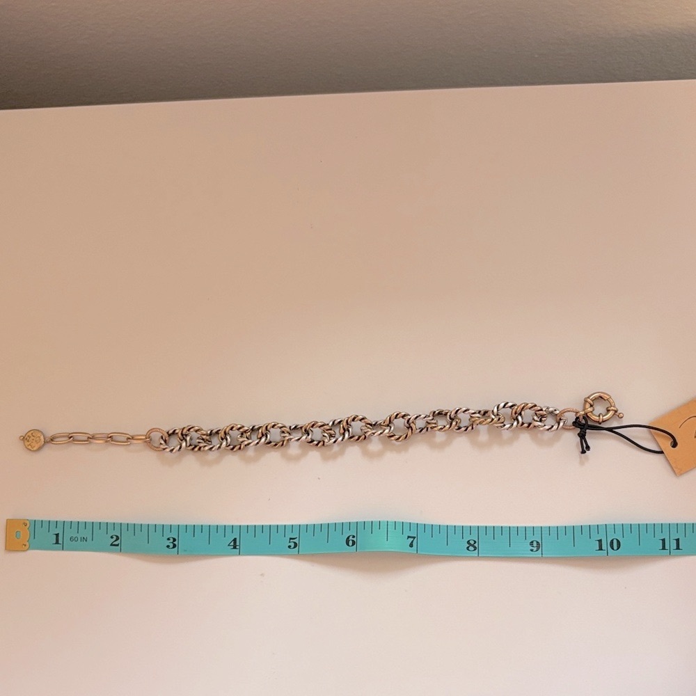 NWT [Patricia Nash] Rope Chain Ring Adjustable Designer Bracelet, Gold Tone - Picture 10 of 10